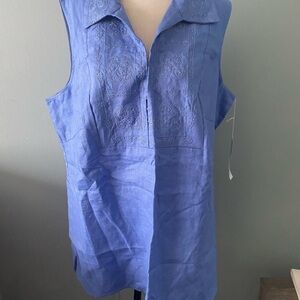 Irish Linen Edward Woman sleeveless blouse